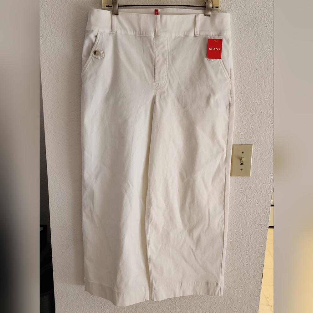 Spanx White cropped ankle pants